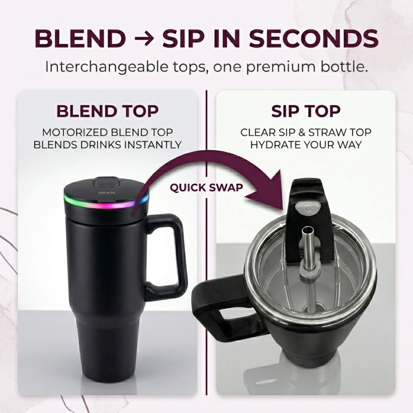 Steel (21oz) 180W Insulated Portable Blender (NEW)