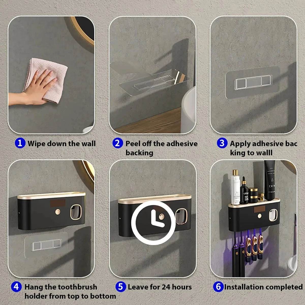 UV Toothbrush Sanitizer & Holder – Rechargeable Clean