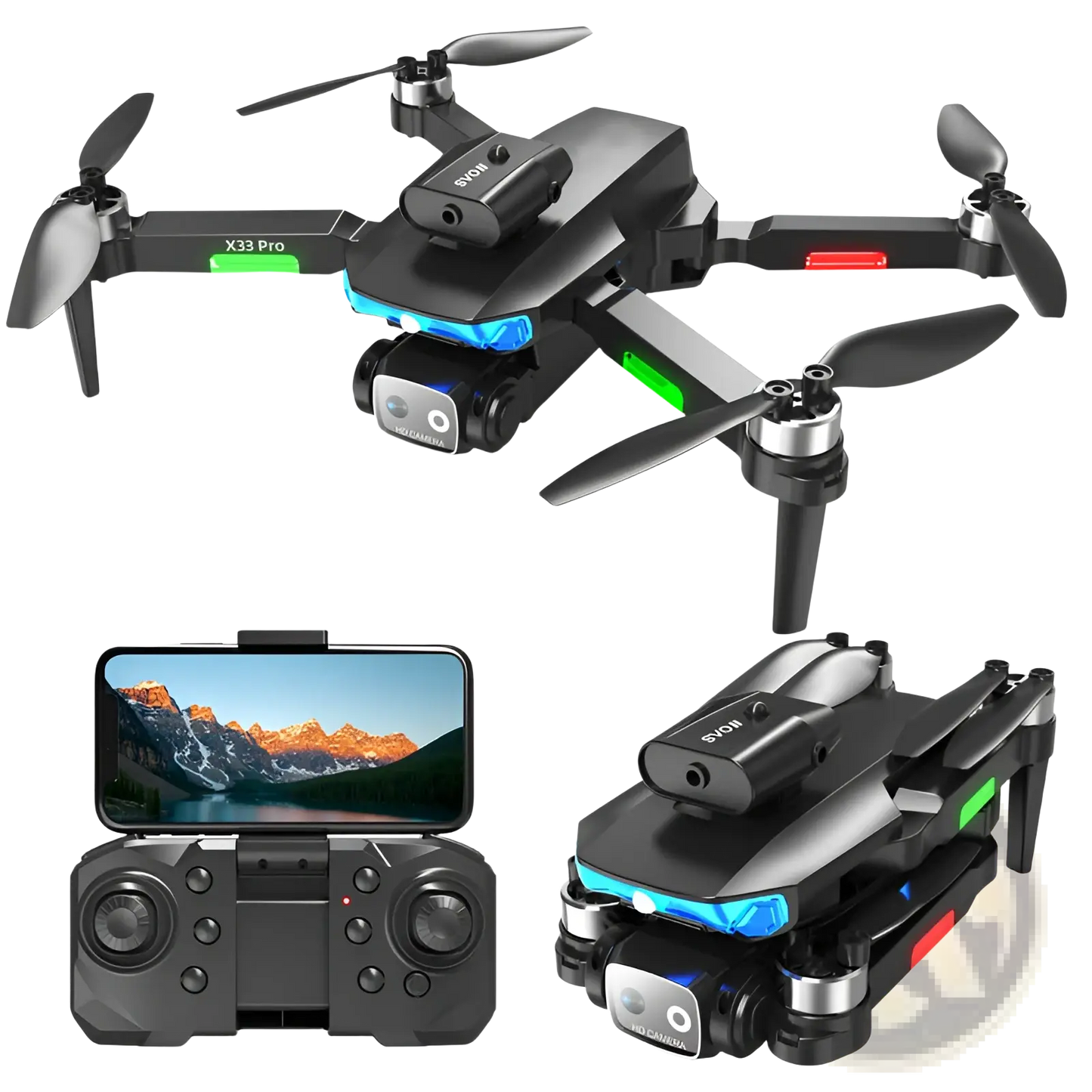 Quadcopter Drone Lf635 Dual Camera Foldable Led Toy
