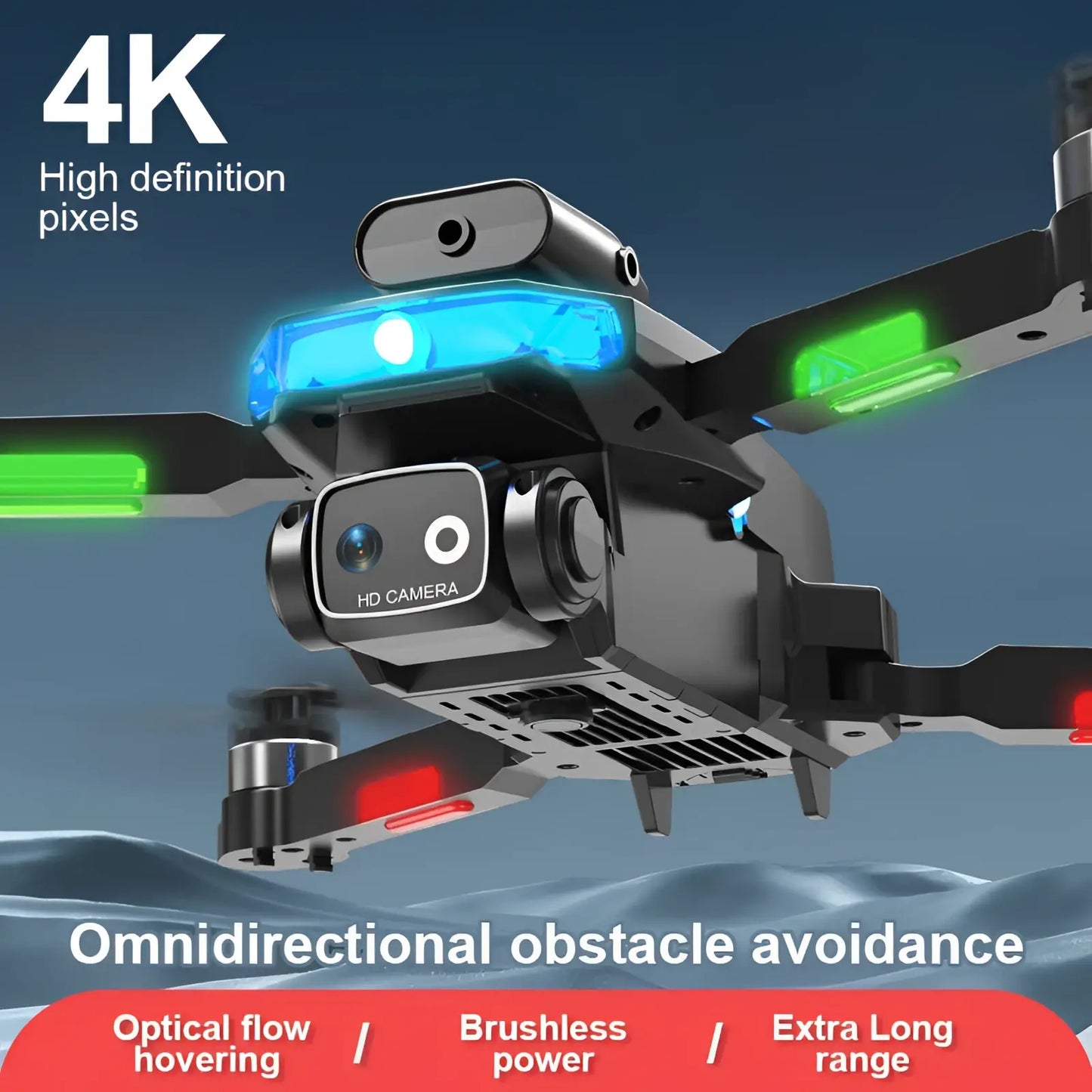 Quadcopter Drone Lf635 Dual Camera Foldable Led Toy